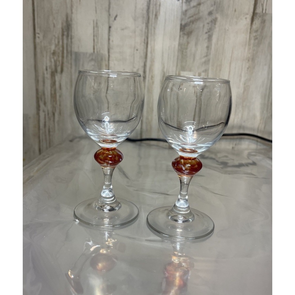 Vintage France Luminarc Cordial Shot Glasses Set Of 2  Blown Glass Red 4.5"